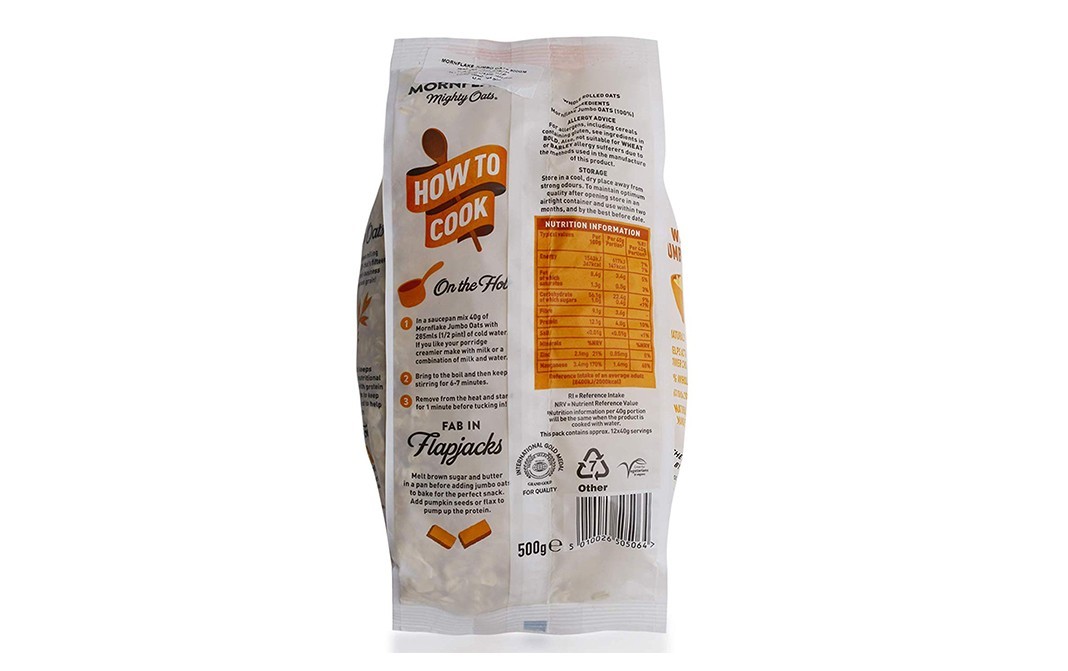 Mornflake Whole Jumbo Oats    Pack  500 grams